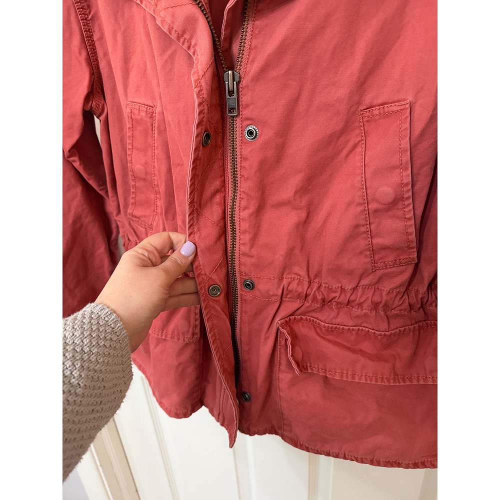 Madewell‎ Fleet Jacket Womens Small Terracotta Red Utility Military Field Coat - Picture 2 of 8
